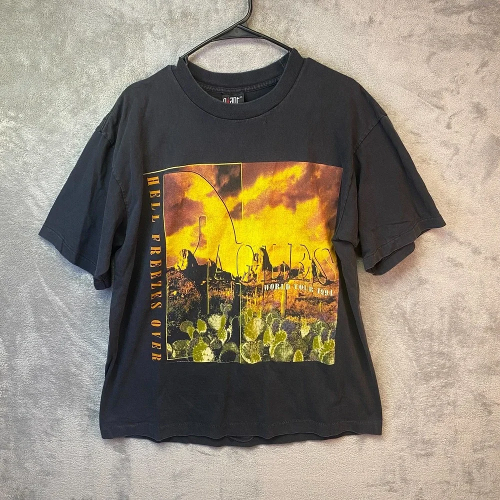 Vintage 1994 Eagles Hell Freezes Over Tour Giant XL Black T-Shirt
